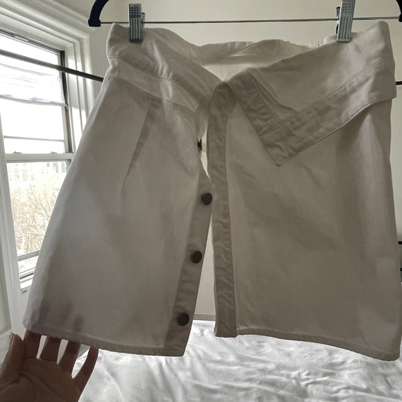 (SOLD) JACQUEMUS White Denim Mini Skirt - Picture 6 of 6